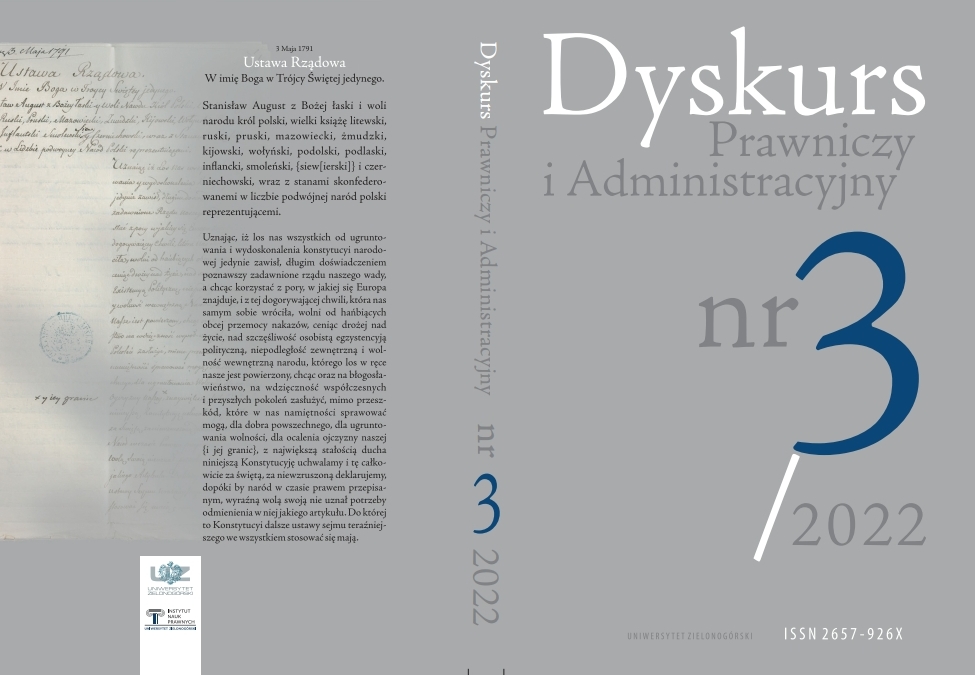 					Pokaż  Nr 3 (2022): Dyskurs Prawniczy i Administracyjny
				