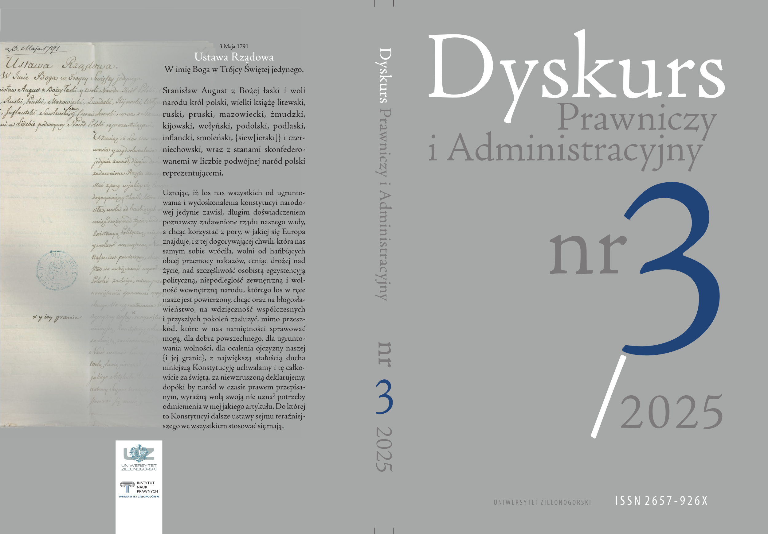 					Pokaż Nr 3 (2025): Dyskurs Prawniczy i Administracyjny
				